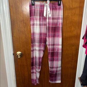 Plaid Pajama Pants with Ribbon Tie